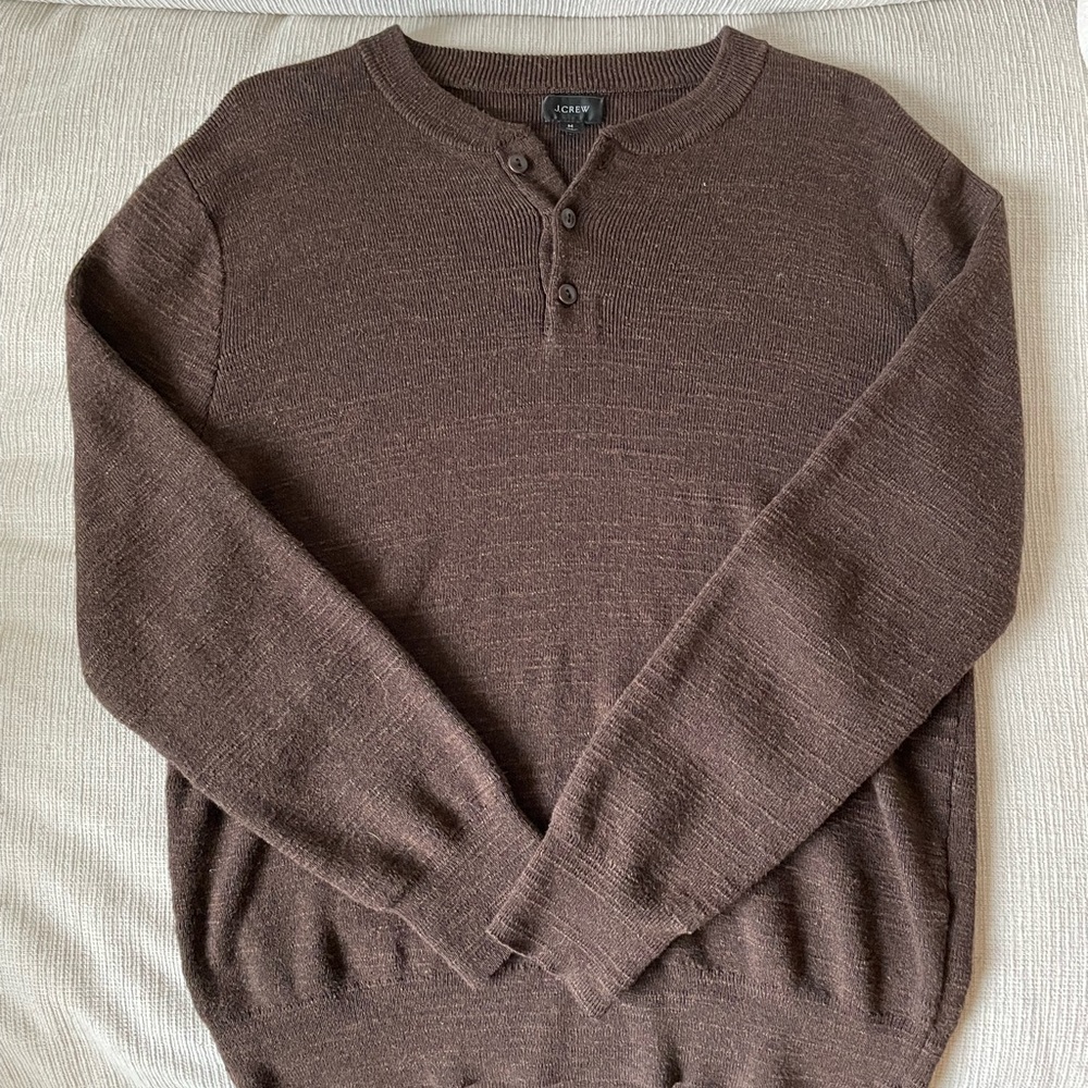 J Crew Henley Sweater Size M
